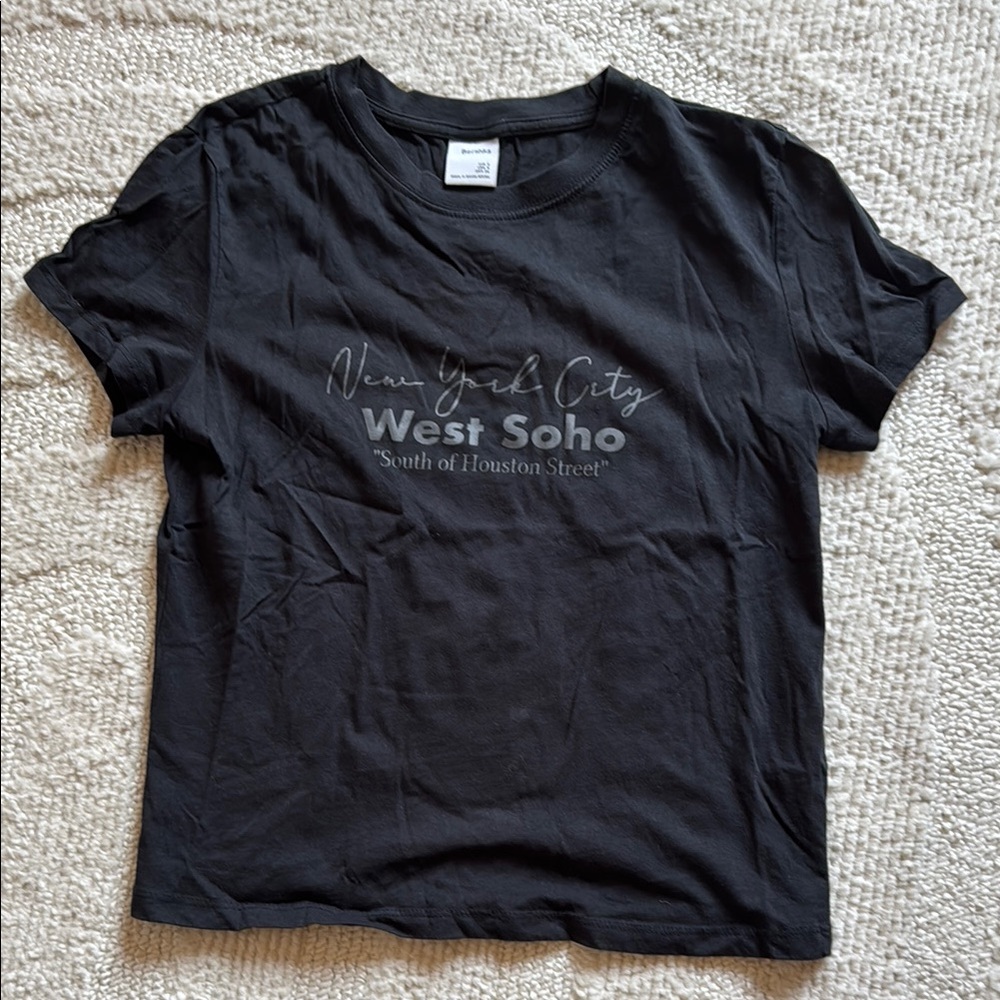 Bershka Black Graphic Tee